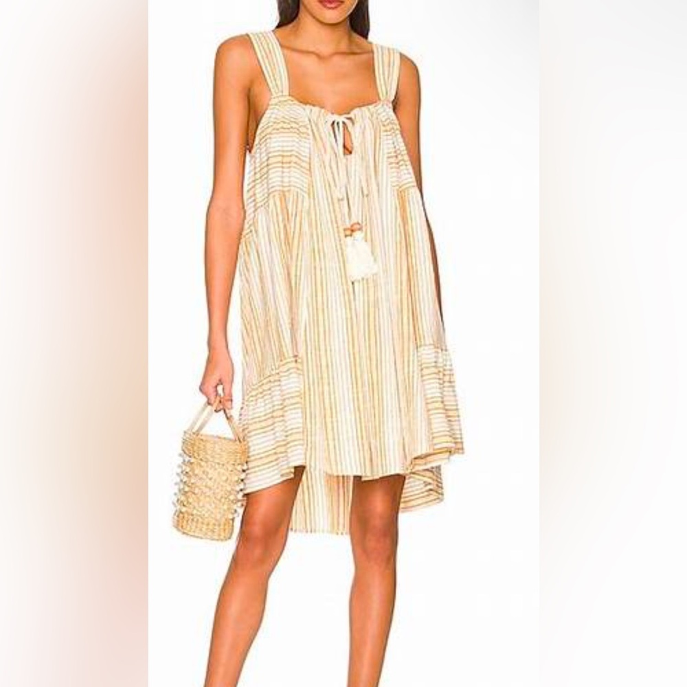 Striped Cream and Tan Summer Sundress
